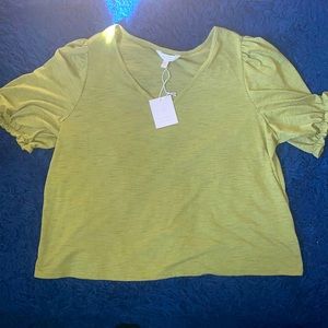 Lauren Conrad Green plus size puff sleeve top